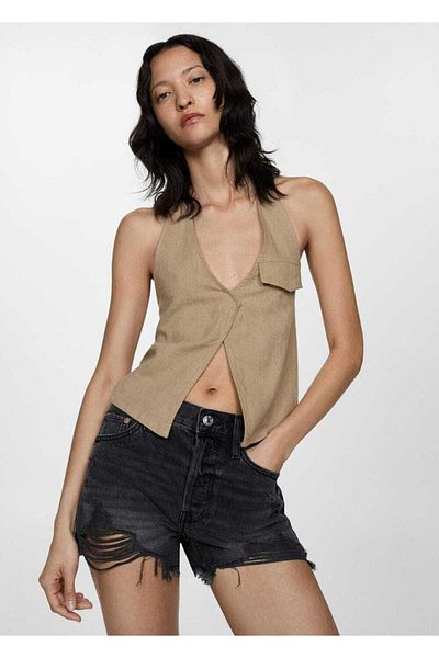 soBasic Ripped denim shorts