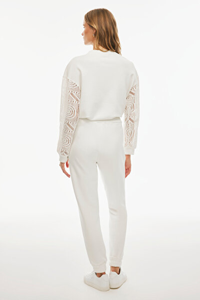 Perspective Larks Ecru Women's Tracksuit Pants - Comfortable Fit, Standard Size