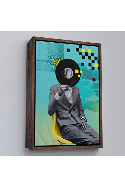 Oxyteez Tablou Pop Art cu cadru din lemn Head Man-7877