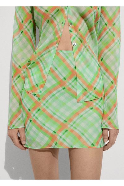 MANGO Woman Fusta mini cu carouri