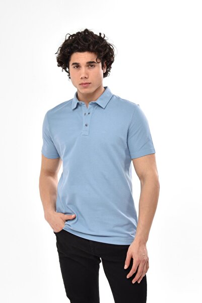 Arma Чоловіча синя футболка з коміром-поло Y22374350701