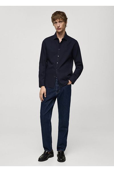 MANGO Man Regular Cut Molded 100% Cotton Shirt