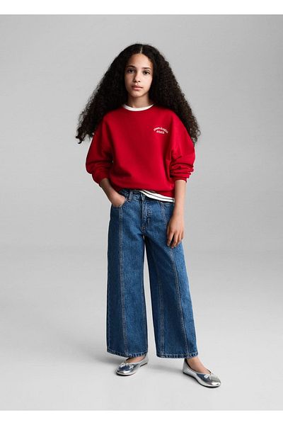 MANGO Kids Cotton sweatshirt with embroidery detail