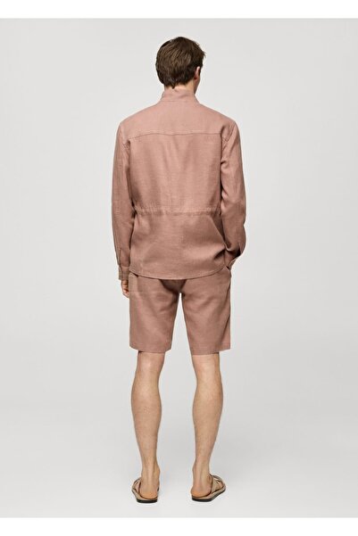 MANGO Man Cepli %100 keten gömlek ceket