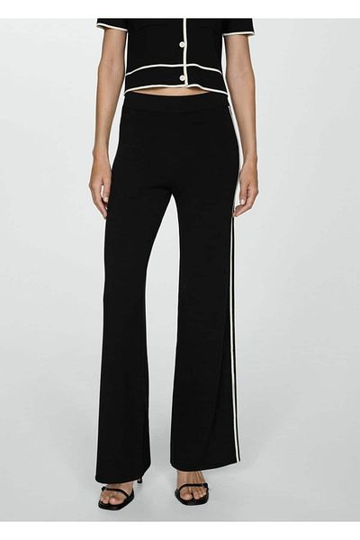 MANGO Woman Contrast Striped Knitwear Pants