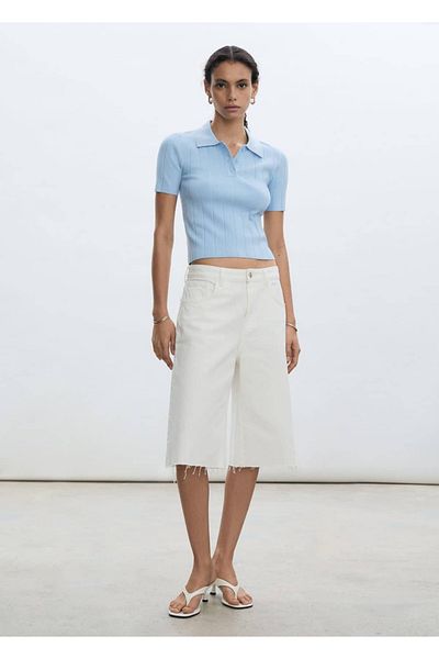 MANGO Woman Tricou cu gât polo