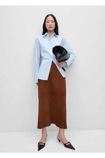 MANGO Woman Cămașă din poplin cu croială largă