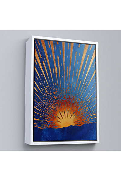 Oxyteez Pictură abstractă Soare cu cadru din lemn-7582