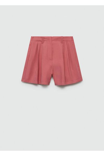 MANGO Woman Cuffed, mid-waisted shorts