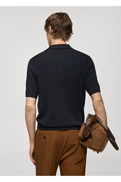 MANGO Man Polo-Look, dünne Linie, gewebt