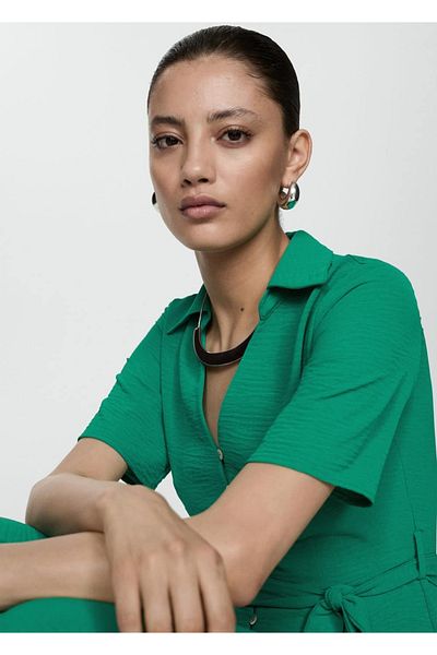 MANGO Woman Φόρεμα πουκάμισο με ζώνη