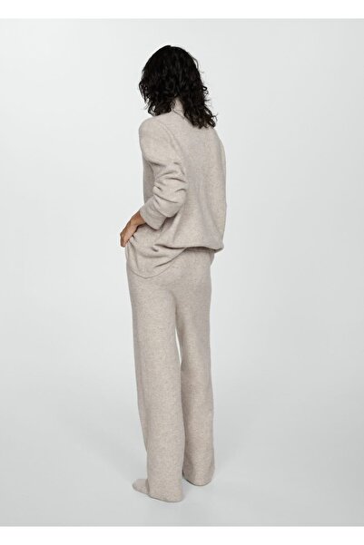 MANGO Woman Düz kesim triko pantolon