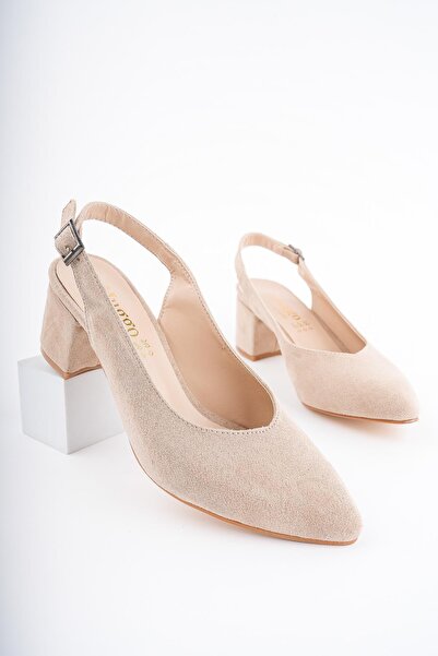 MUGGO W0711 Guaranteed Women's Open Back Classic Daily Style Stylish and Comfortable Heeled Shoes
