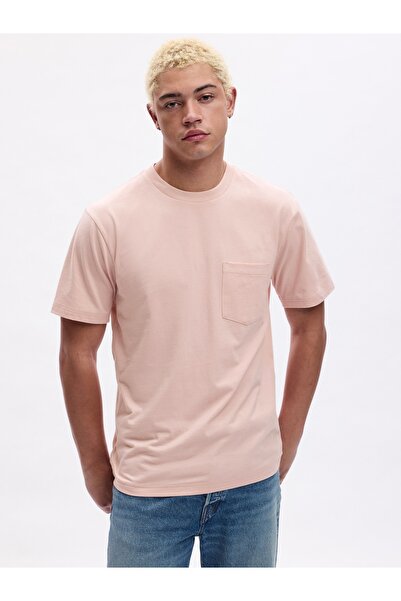 GAP Erkek Pembe Original Cepli T-Shirt