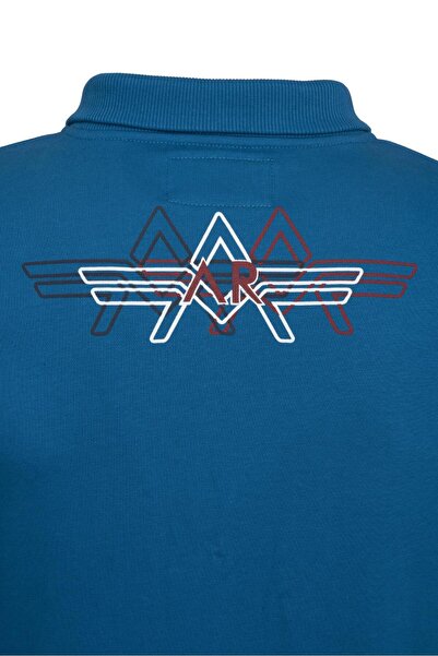 Arma Чоловічий відкритий сапфірово-синій поло з блискавкою K21324922701