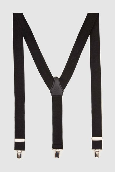 D'S Damat Pantaloni negri cu bretele Ds Groom