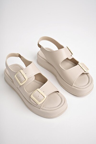 MUGGO JASMINE - Double Strap Women's Sandals with Wedge Heels and Elastics