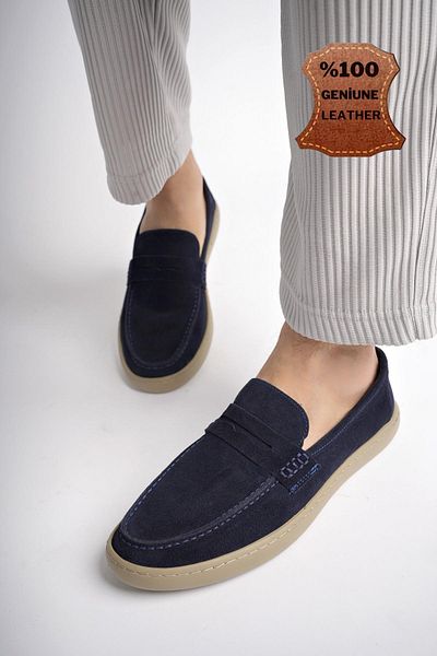 MUGGO Denzel Guaranteed Daily Classic Γνήσιο Δέρμα Casual Άνετα Ορθοπεδικά Ανδρικά Παπούτσια χωρίς κορδόνια