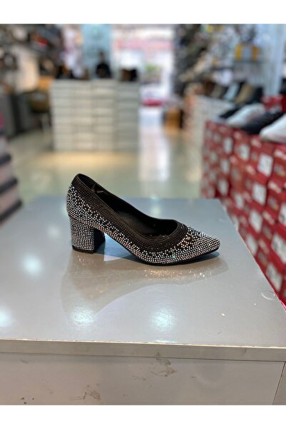 Hacıoğlu Ayakkabı ŞAH SİMLİ TAŞLI KISA TOPUK SİTELETTO