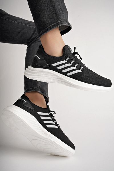 MUGGO Men's Sneakers - Montag Guaranteed, Orthopedic Non-Slip Sole, Lace-Up Striped Sports Shoes