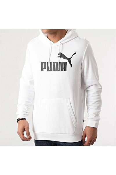 Puma Ess Unisex λογότυπο Hoodie Sweat - 586688 -02 Λευκό