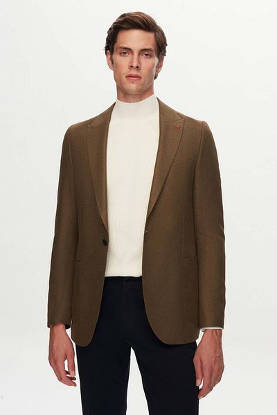 Twn Πράσινο Slim Fit Dobby υφασμάτινο μπουφάν