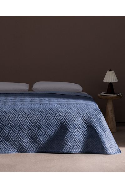 Madame Coco Odette King Personality Printed Bedspread - Navy Blue