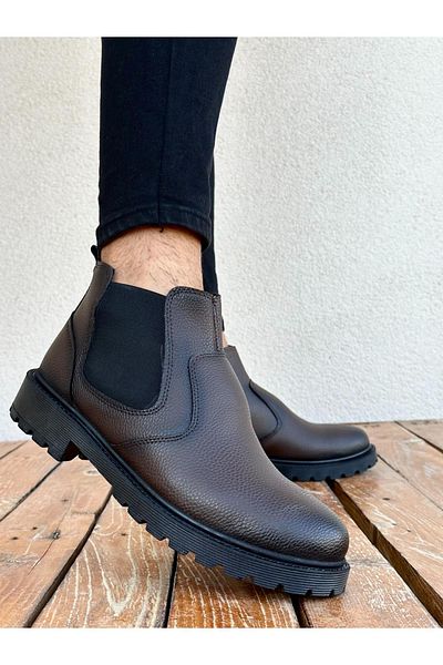 MUGGO Kelvin Guaranteed Men's Winter Shearling Zippered Chelsea Boots