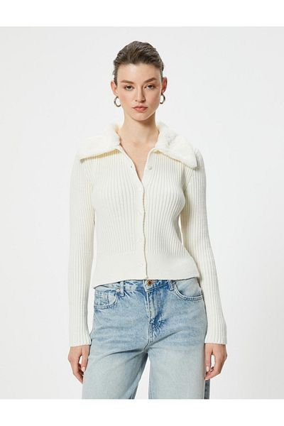 Koton Ecru Women's Cardigan - Model 5Wak90051Ht