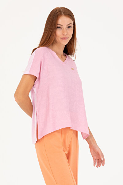 U.S. Polo Assn. Tricou de damă Magnolia cu decolteu în V 50263951 -VR211