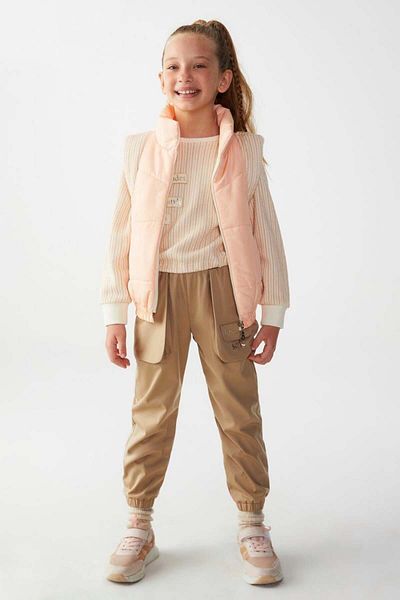 nk kids 04-08 години, елек за момичета, цвят сьомга
