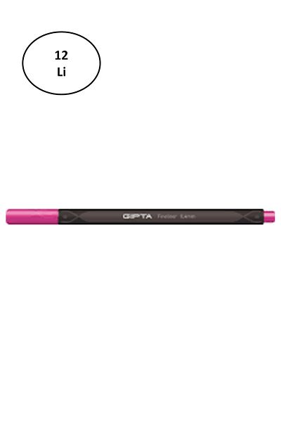 Gıpta Pink Fineliner Pen - 0.4 Mm Triangle, Pack of 12