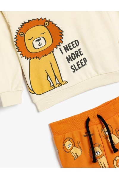 Koton Baby Boy Top and Bottom Set Beige 5Wmb10046Tk