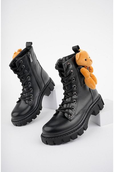 MUGGO Pi̇nky Guaranteed Children's Boots - Teddy Bear, Zipper and Laces