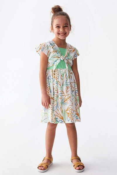 Ugly Duck 04-08 Ani Fata Ecru-Verde Rochie Swan