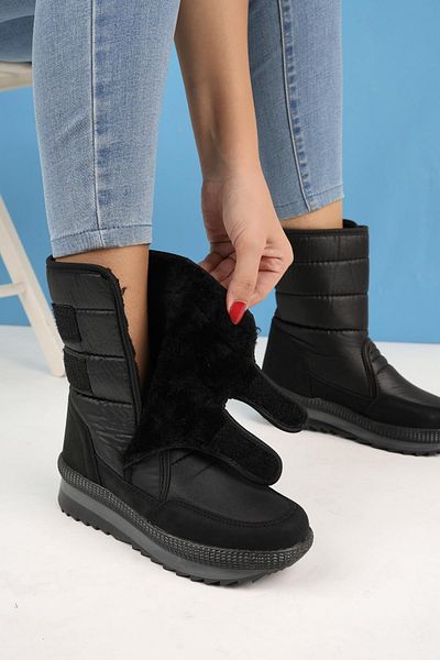 MUGGO Felya Garantiert – Regen- und Schneestiefel für Damen mit Fell und Klettverschluss