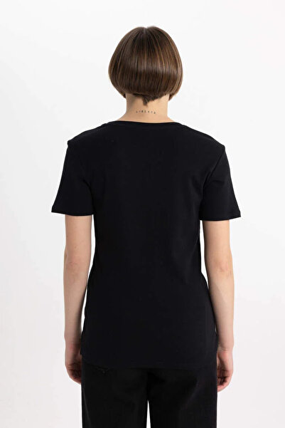 DeFacto Γυναικείο T-shirt I1080az/bk81 Μαύρο