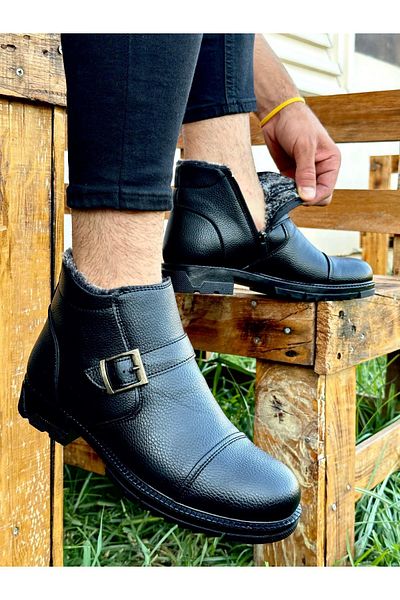 MUGGO Niger Garantiert pelzige Winterstiefel für Herren mit Reißverschluss