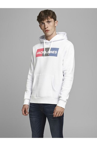 Jack & Jones Men's Sweat Hood - Jjecorp Logo, Noos 12152840   Reg/Large Print/Mountain View