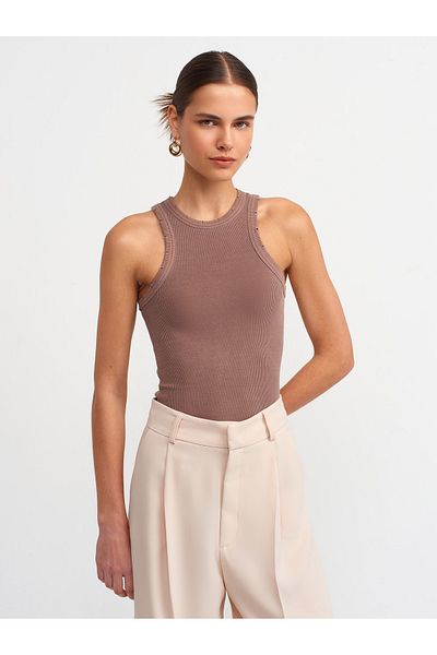 Dilvin 20652 Corded Sleeveless Ball-brown