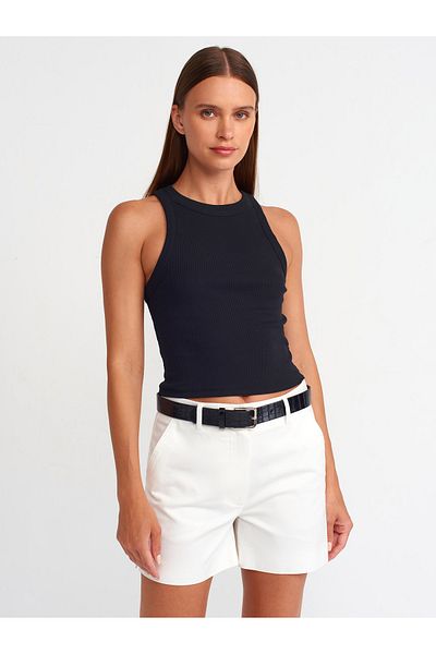 Dilvin 20810 Black Crop Top
