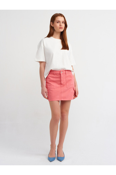 Dilvin 31017 Κοντομάνικο βαμβακερό μπλουζάκι-Κόκκινο Λευκό