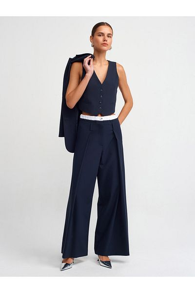 Dilvin 71258 Contrast Boxer Pants-Navy Blue