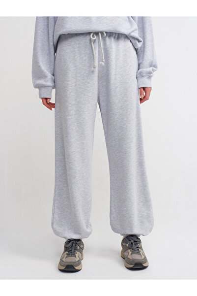 Dilvin 70458 Gray Melange Basic Jogger Pantalon
