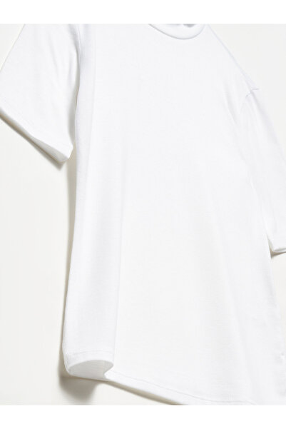 Dilvin 30481 High Collar Tshirt-O.White