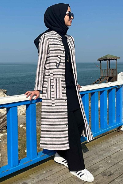 Rabia Şamlı Black Striped 3-Piece Set