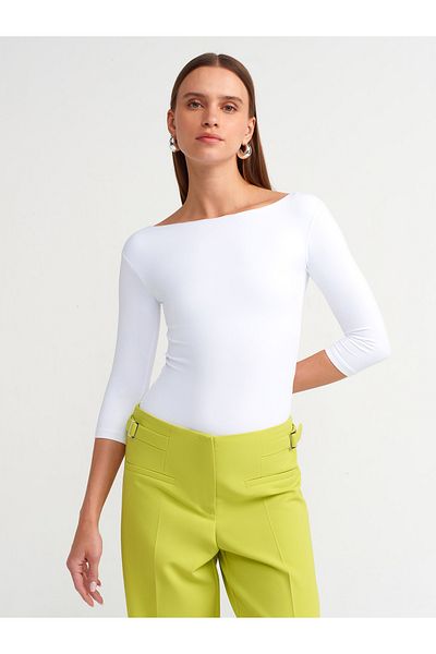 Dilvin 31014 Model Polyamide White Bodysuit