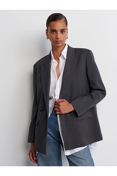 Dilvin 60743 Model Anthracite Blazer Jacket