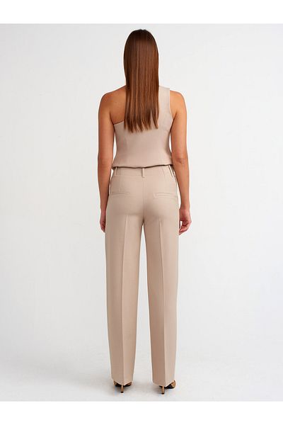 Dilvin 71309 Mid Waist Classic Trousers - Stone