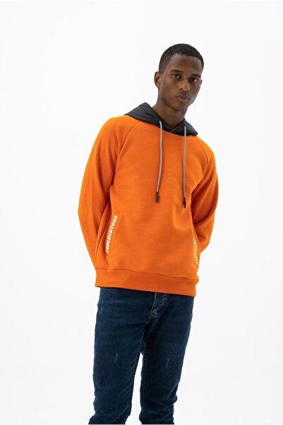 Arma Чоловічий помаранчевий світшот з капюшоном і кишенями K24254928301